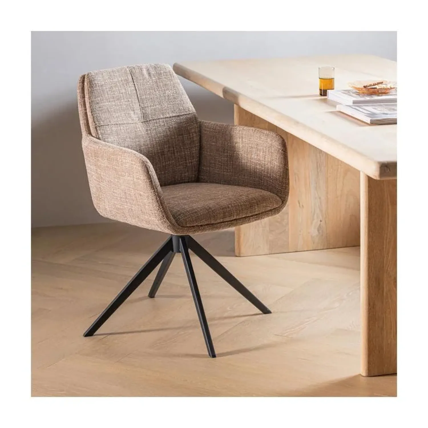 WOOOD Eetkamerstoelen|Grant Eetkamerstoel Zand melange
