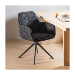 WOOOD Eetkamerstoelen|Grant Eetkamerstoel Zwart melange