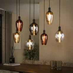 Kalfort Hanglampen|Glazen Hanglamp|Grazia 7-lichts Hanglamp Meerkleurig glas