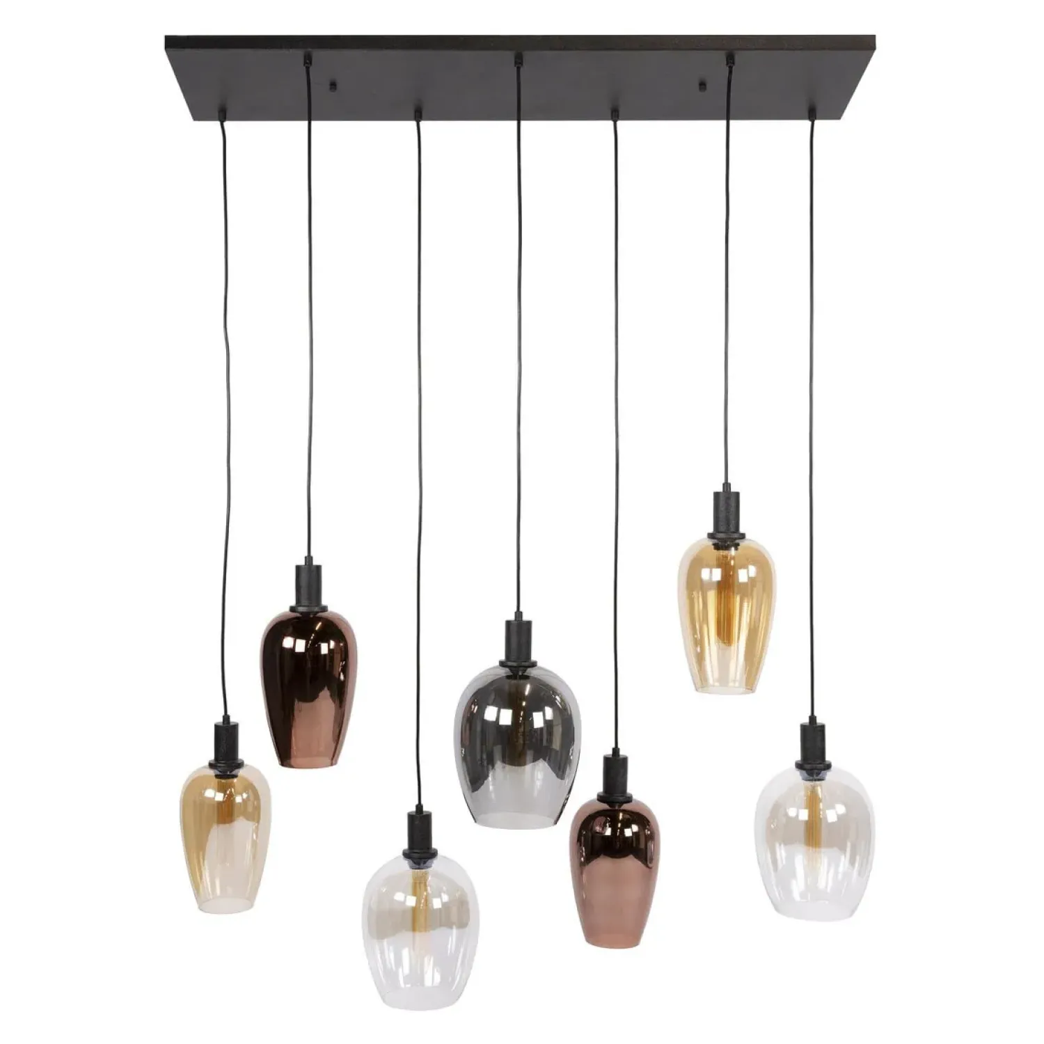 Kalfort Hanglampen|Glazen Hanglamp|Grazia 7-lichts Hanglamp Meerkleurig glas