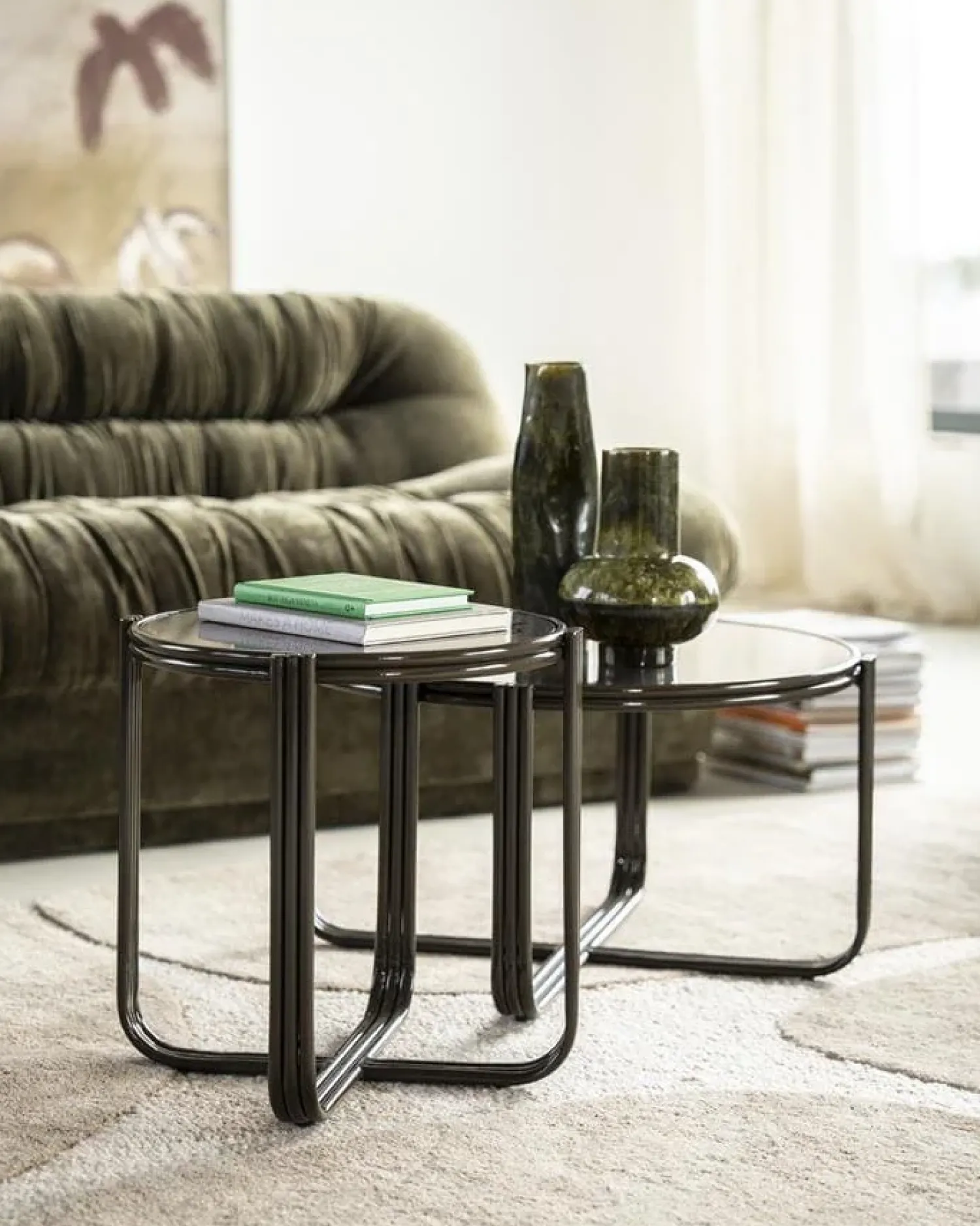 By Boo Bijzettafels|Groovy Bijzettafel rond Bruin 42cm