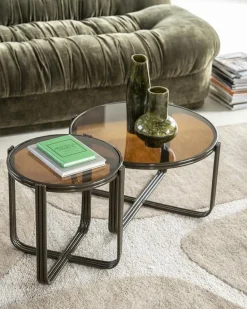 By Boo Salontafels|Groovy Salontafel rond Bruin 63cm