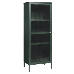 LykkeHome Boekenkasten|Vakkenkasten|Gulltop vitrinekast groen metaal 160cm