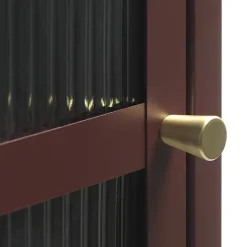 LykkeHome Boekenkasten|Vakkenkasten|Gulltop vitrinekast rood metaal 160cm