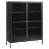LykkeHome Boekenkasten|Vakkenkasten|Gulltop vitrinekast zwart metaal 140cm