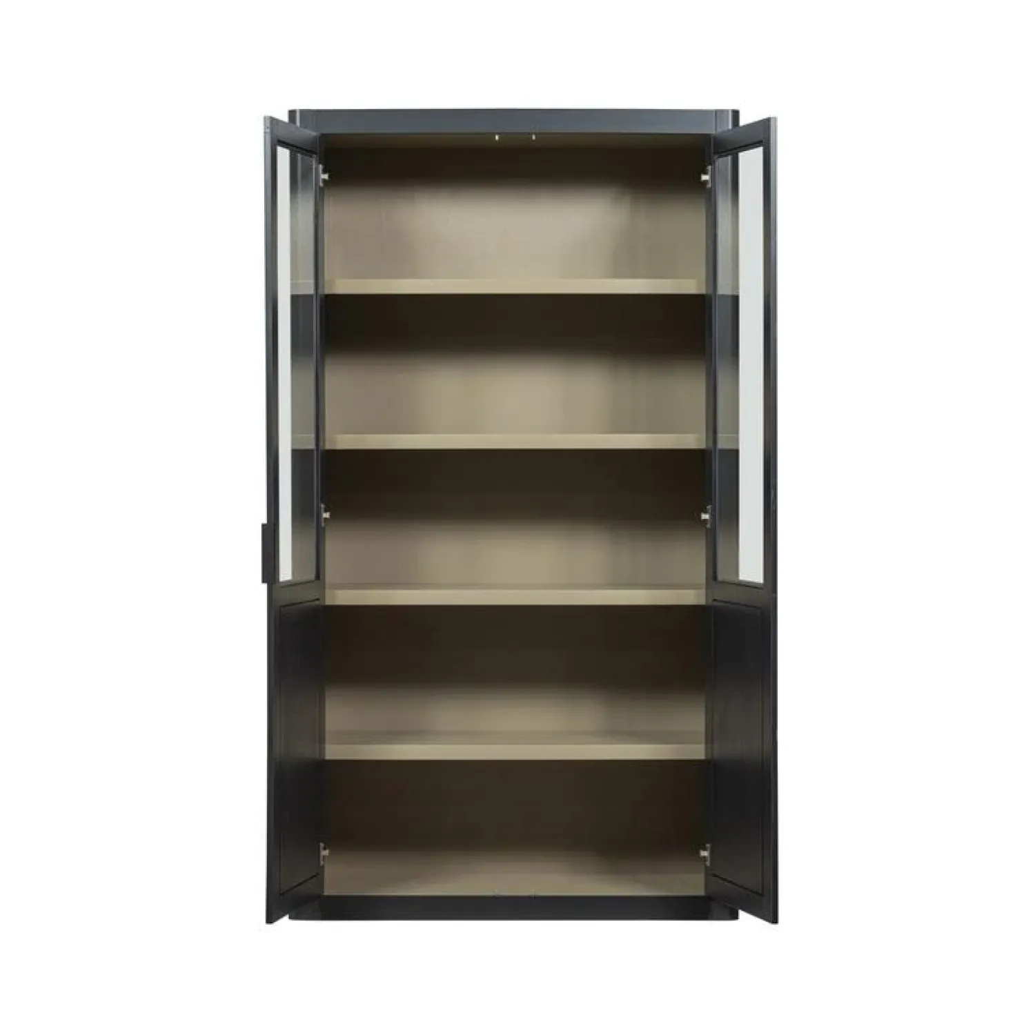 WOOOD Vitrinekasten|Industriele Kasten|Gunnar Buffetkast grenen matzwart 120 cm