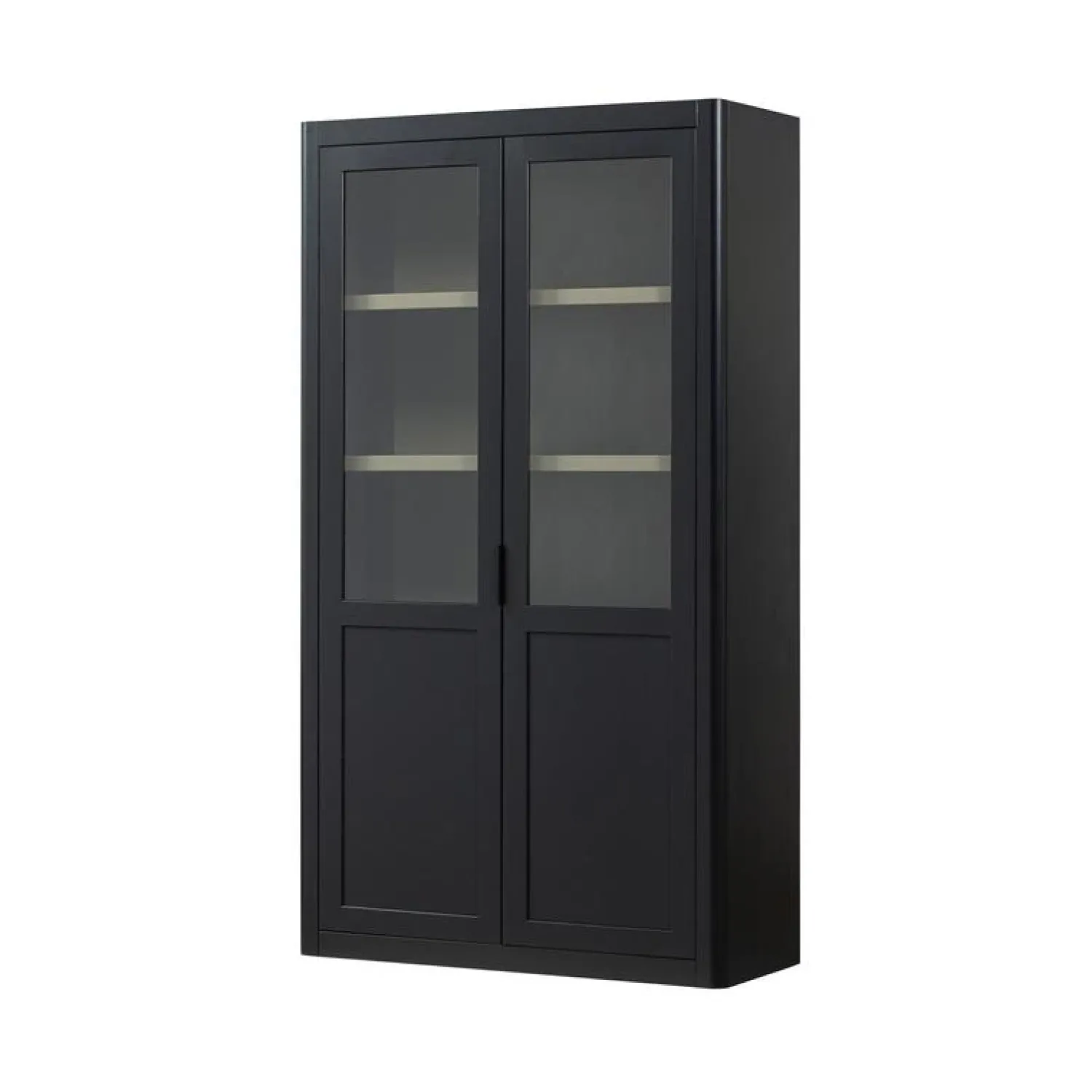 WOOOD Vitrinekasten|Industriele Kasten|Gunnar Buffetkast grenen matzwart 120 cm