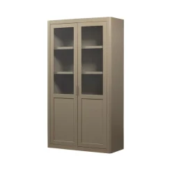 WOOOD Vitrinekasten|Industriele Kasten|Gunnar Buffetkast grenen mud 120 cm