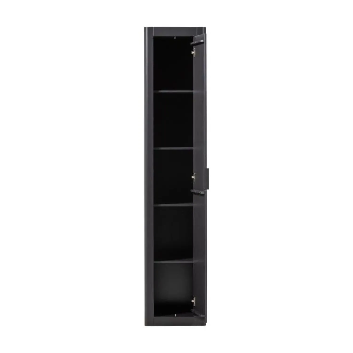 WOOOD Wandkasten|Industriele Kasten|Gunnar Smalle hoge kast grenen matzwart 45 cm