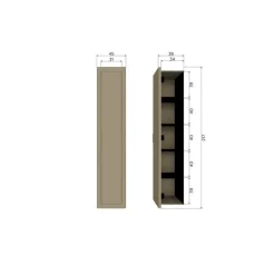 WOOOD Wandkasten|Industriele Kasten|Gunnar Smalle hoge kast grenen matzwart 45 cm