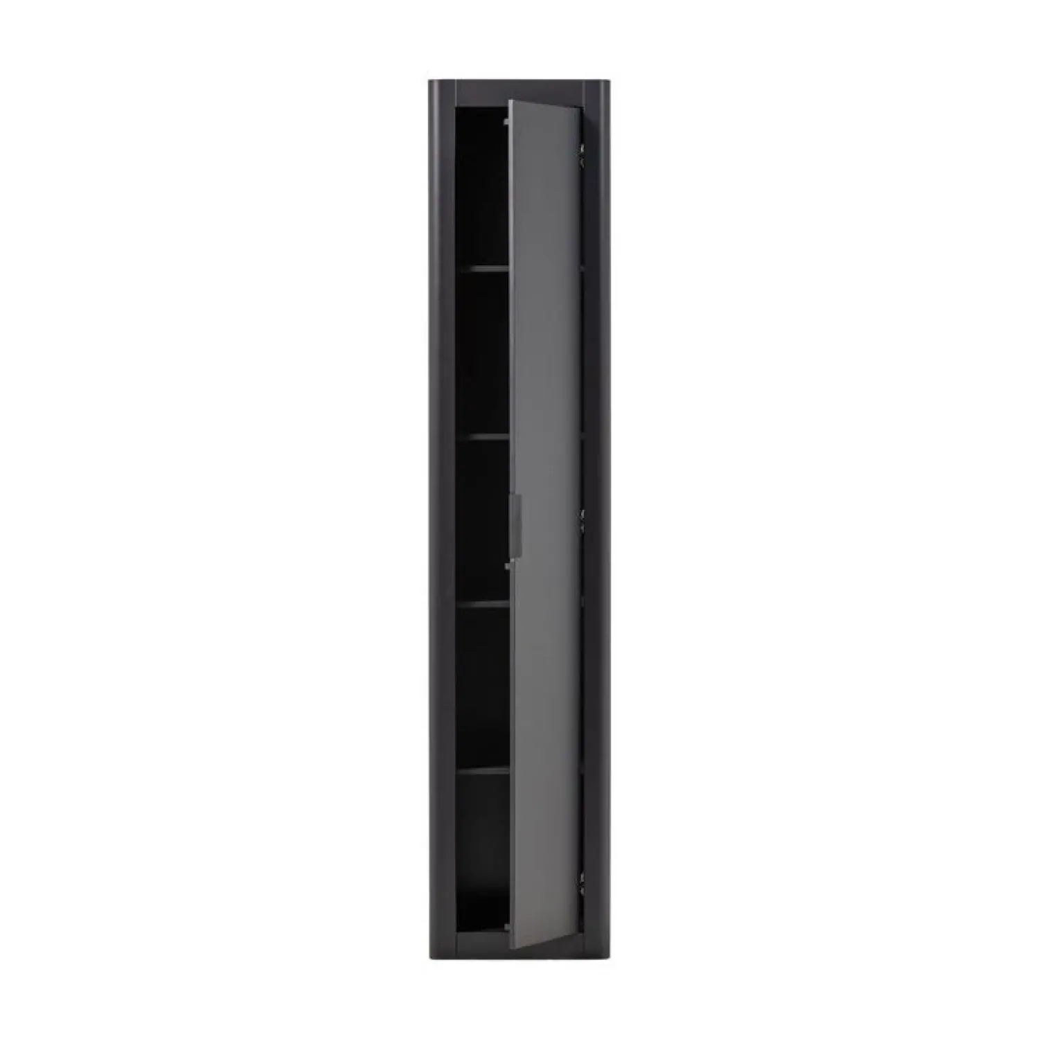WOOOD Wandkasten|Industriele Kasten|Gunnar Smalle hoge kast grenen matzwart 45 cm