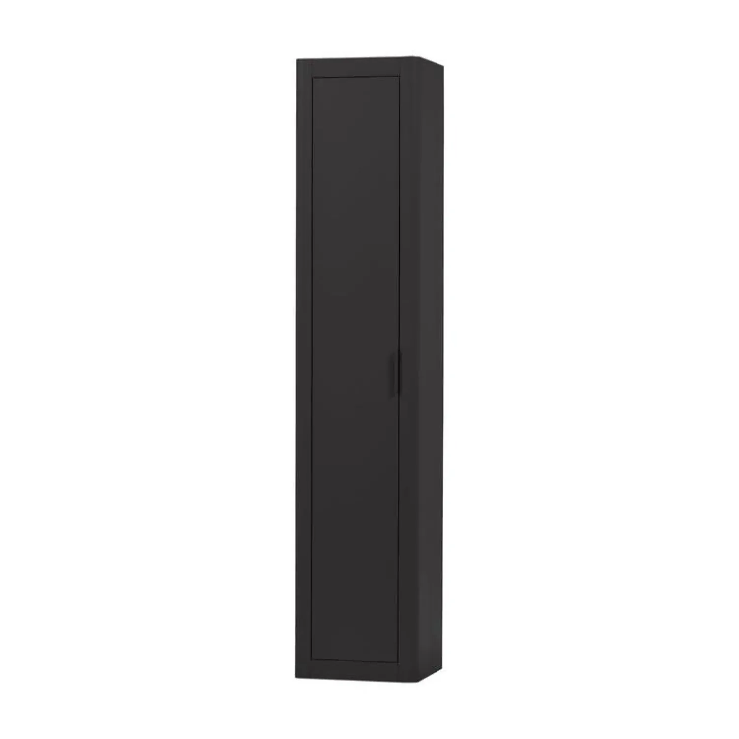 WOOOD Wandkasten|Industriele Kasten|Gunnar Smalle hoge kast grenen matzwart 45 cm