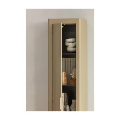 WOOOD Wandkasten|Industriele Kasten|Gunnar Smalle hoge kast grenen mud 45 cm