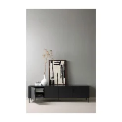 WOOOD Industriele Kasten|Tv Meubels|Gunnar Tv meubel grenen matzwart 200 cm
