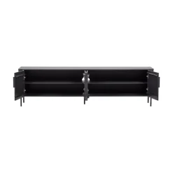 WOOOD Industriele Kasten|Tv Meubels|Gunnar Tv meubel grenen matzwart 200 cm