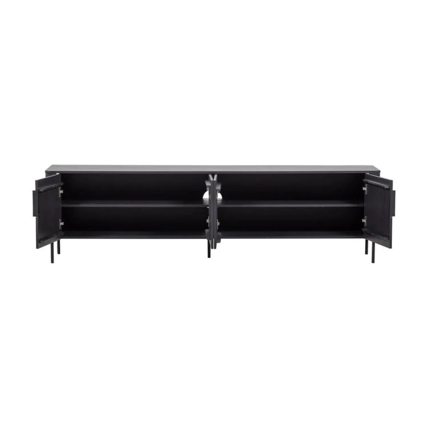 WOOOD Industriele Kasten|Tv Meubels|Gunnar Tv meubel grenen matzwart 200 cm