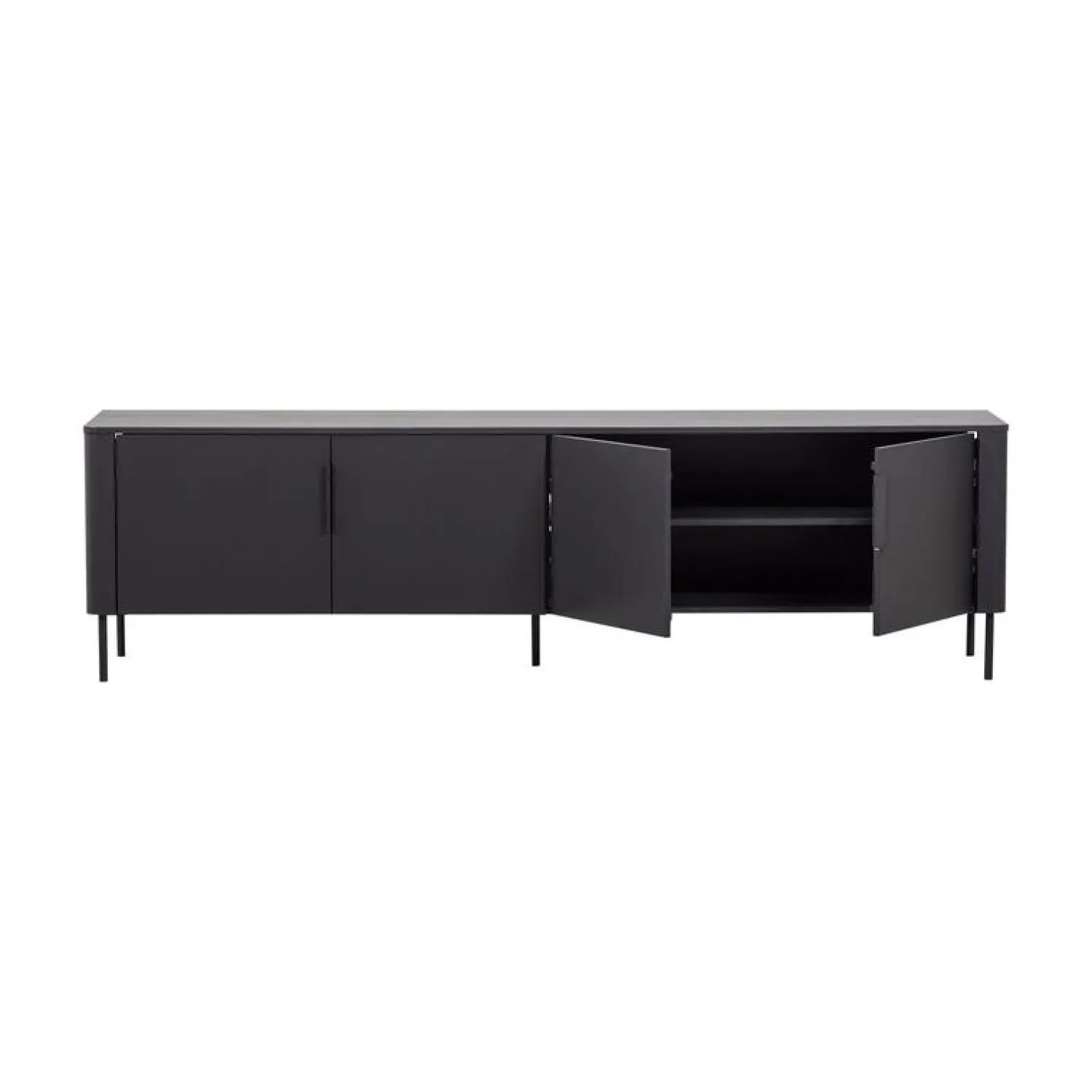 WOOOD Industriele Kasten|Tv Meubels|Gunnar Tv meubel grenen matzwart 200 cm