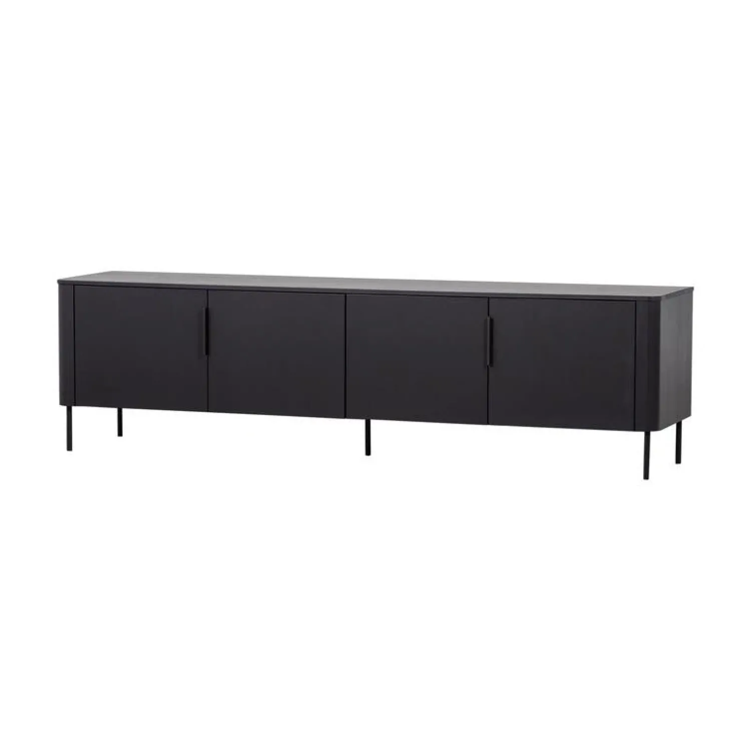 WOOOD Industriele Kasten|Tv Meubels|Gunnar Tv meubel grenen matzwart 200 cm