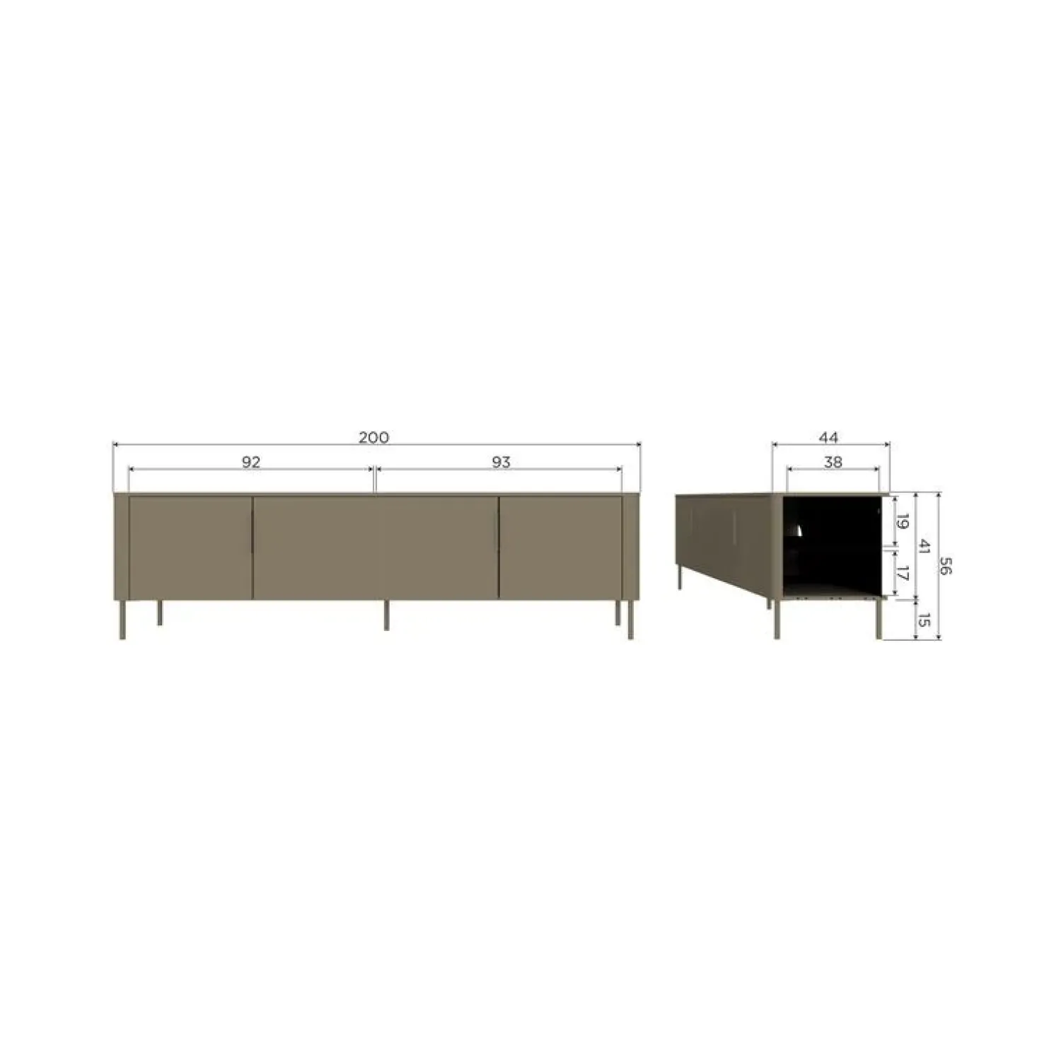 WOOOD Industriele Kasten|Tv Meubels|Gunnar Tv meubel grenen mud 154 cm
