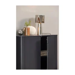 WOOOD Vitrinekasten|Industriele Kasten|Gunnar Vitrinekast grenen matzwart 85 cm