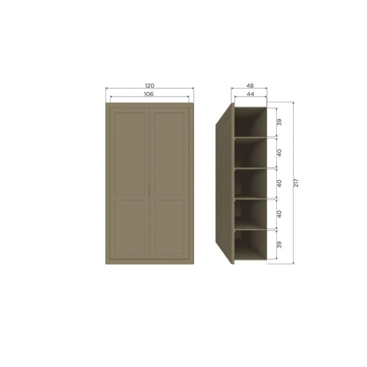 WOOOD Wandkasten|Industriele Kasten|Gunnar Wandkast grenen matzwart/mud 120 cm
