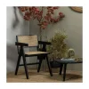 WOOOD Eetkamerstoelen|Gunn Eetkamerstoel rattan/hout zwart