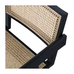 WOOOD Eetkamerstoelen|Gunn Eetkamerstoel rattan/hout zwart