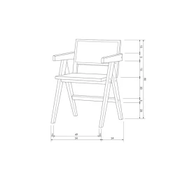 WOOOD Eetkamerstoelen|Gunn Eetkamerstoel rattan/hout zwart