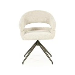 Eleonora Eetkamerstoelen|Hailey Eetkamerstoel Beige stof