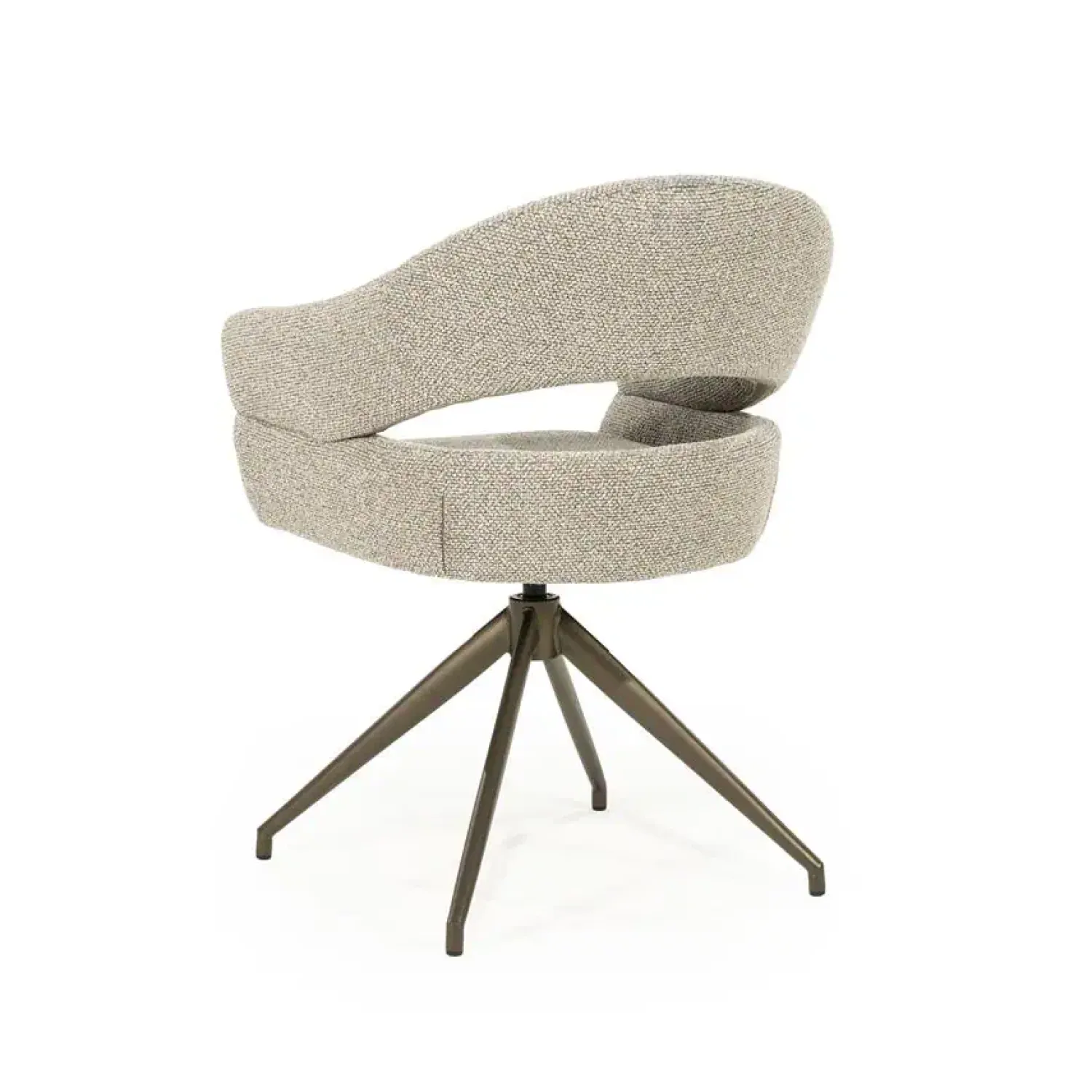 Eleonora Eetkamerstoelen|Hailey Eetkamerstoel Taupe stof