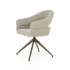 Eleonora Eetkamerstoelen|Hailey Eetkamerstoel Taupe stof