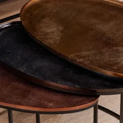 Furndea Salontafels|Haley salontafelset van 3 industrieel brons