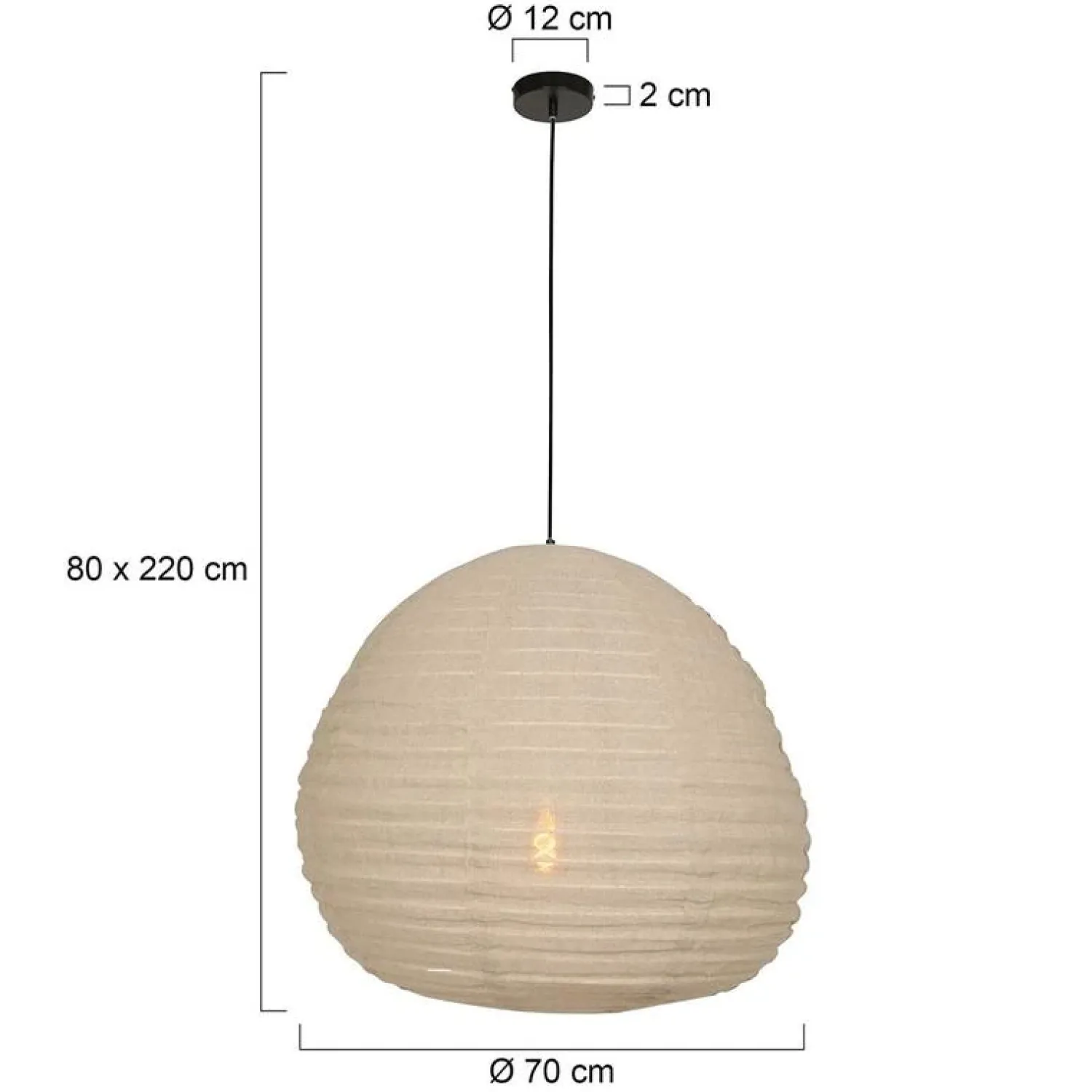 Steinmex Hanglampen|Hanglamp Bangalore 1-lichts bamboe met linnen