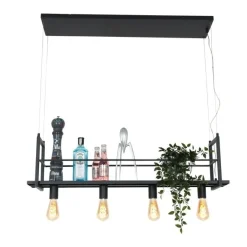 Steinmex Hanglampen|Hanglamp Buckley met rek 4-lichts