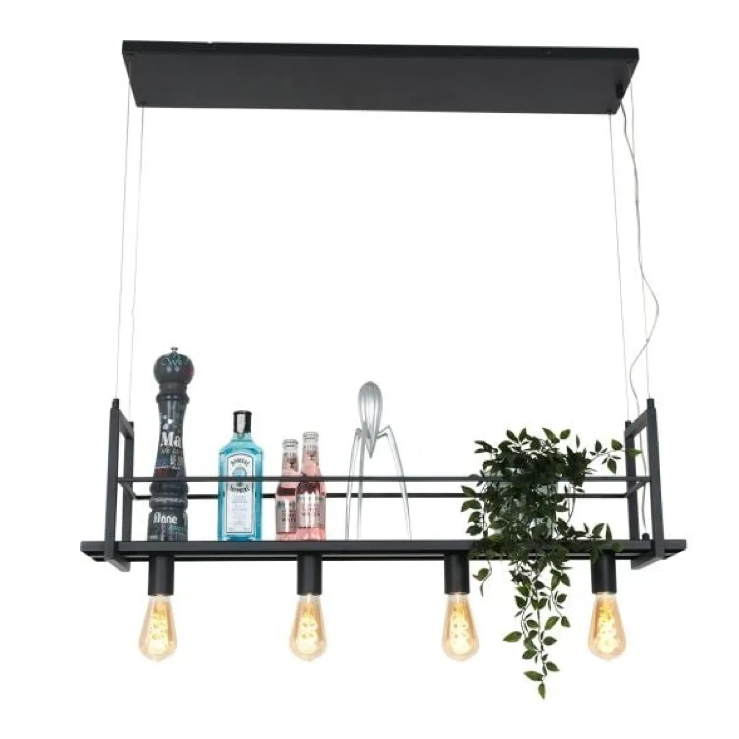Steinmex Hanglampen|Hanglamp Buckley met rek 4-lichts