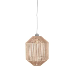 Steinmex Hanglampen|Hanglamp Ibiza Naturel Jute 1-Lichts Cilinder