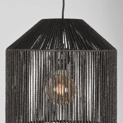 Label51 Hanglampen|Hanglamp Ibiza Zwart Jute 1-Lichts Cilinder