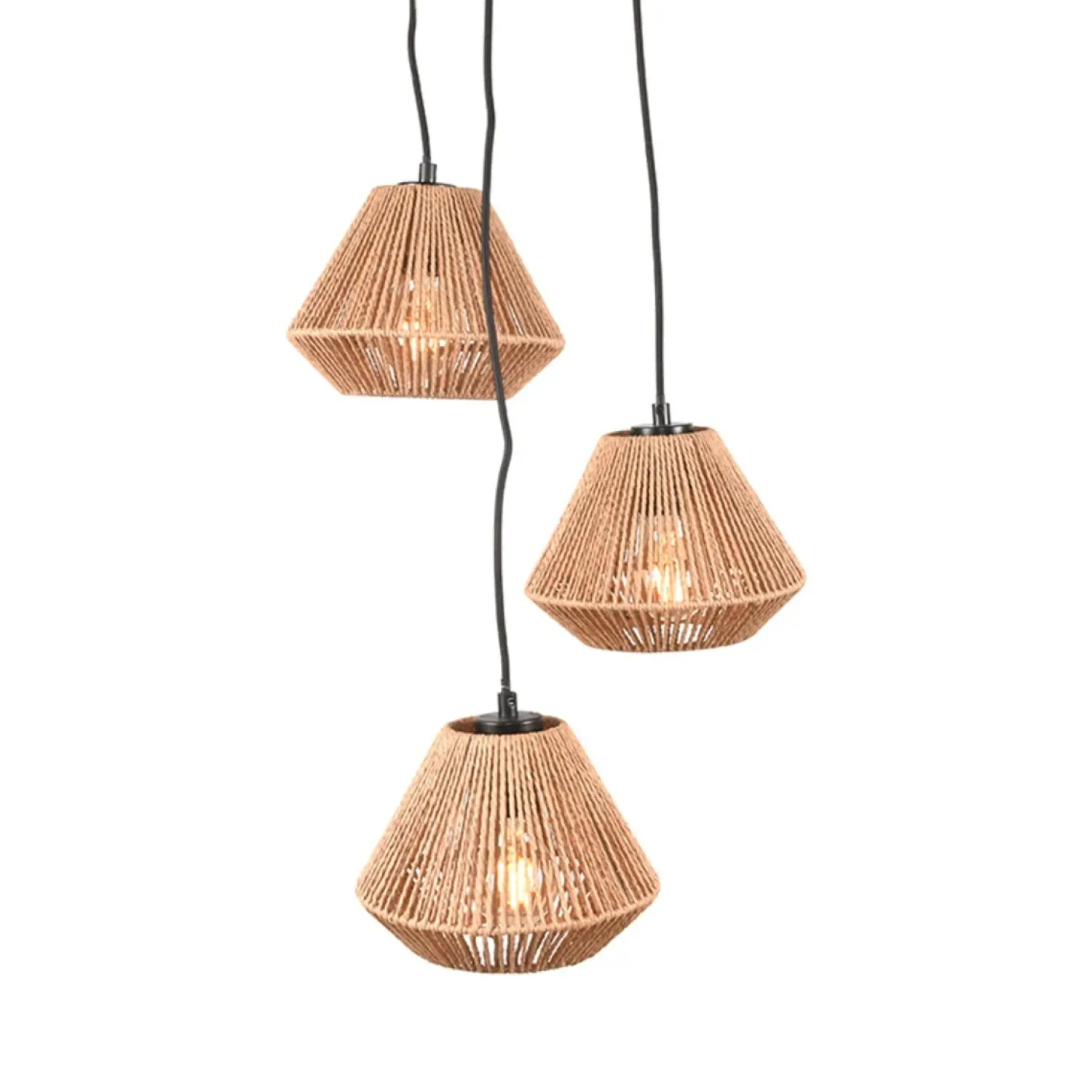 Label51 Hanglampen|Hanglamp 3-Lichts Ibiza Naturel Jute