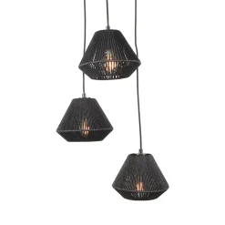 Label51 Hanglampen|Hanglamp 3-Lichts Ibiza Zwart Jute