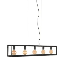 Label51 Hanglampen|Hanglamp 5-lichts Tetto Zwart Metaal
