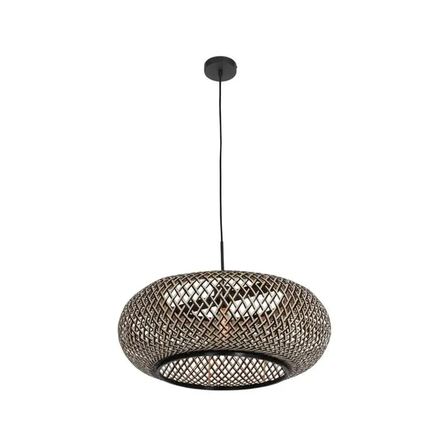 Steinmex Hanglampen|Hanglamp Maze 1-lichts Ovaal Zwart Bruin