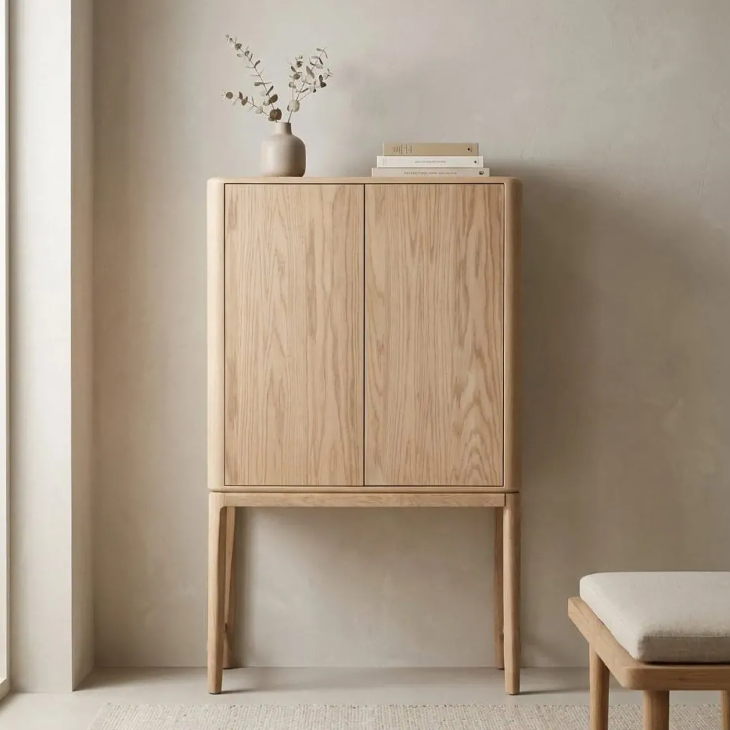Eleonora Wandkasten|Industriele Kasten|Harvey Wandkast Eikenhout 90 cm