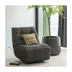 WOOOD Fauteuils|Hein Relaxfauteuil elektrisch antraciet/bruin melange