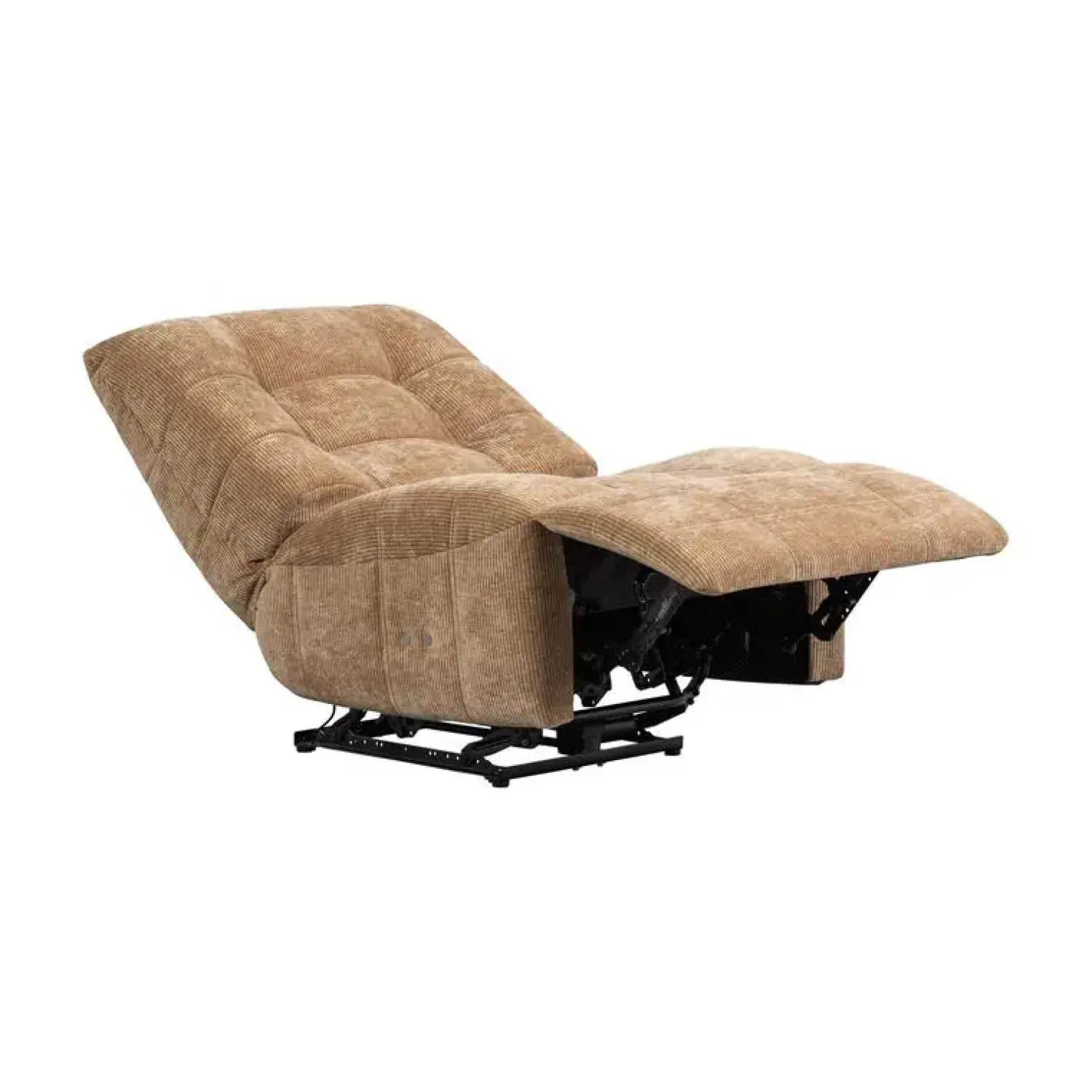 WOOOD Fauteuils|Hein Relaxfauteuil elektrisch geweven rib lichtbruin