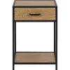 Nordhavn Nachtkastjes|Industriele Kasten|Hektor Nachtkastje Naturel 1 lade 42cm