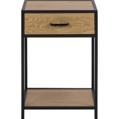 Nordhavn Nachtkastjes|Industriele Kasten|Hektor Nachtkastje Naturel 1 lade 42cm