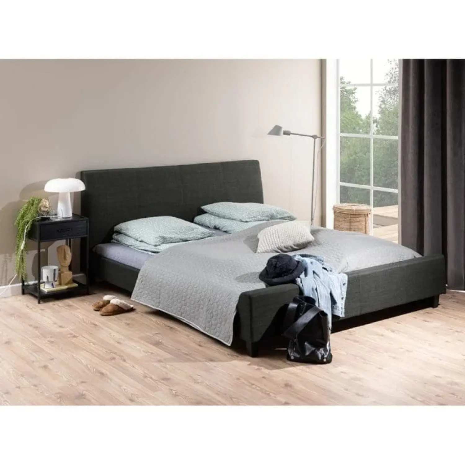 Nordhavn Nachtkastjes|Industriele Kasten|Hektor Nachtkastje Zwart 1 lade 42cm