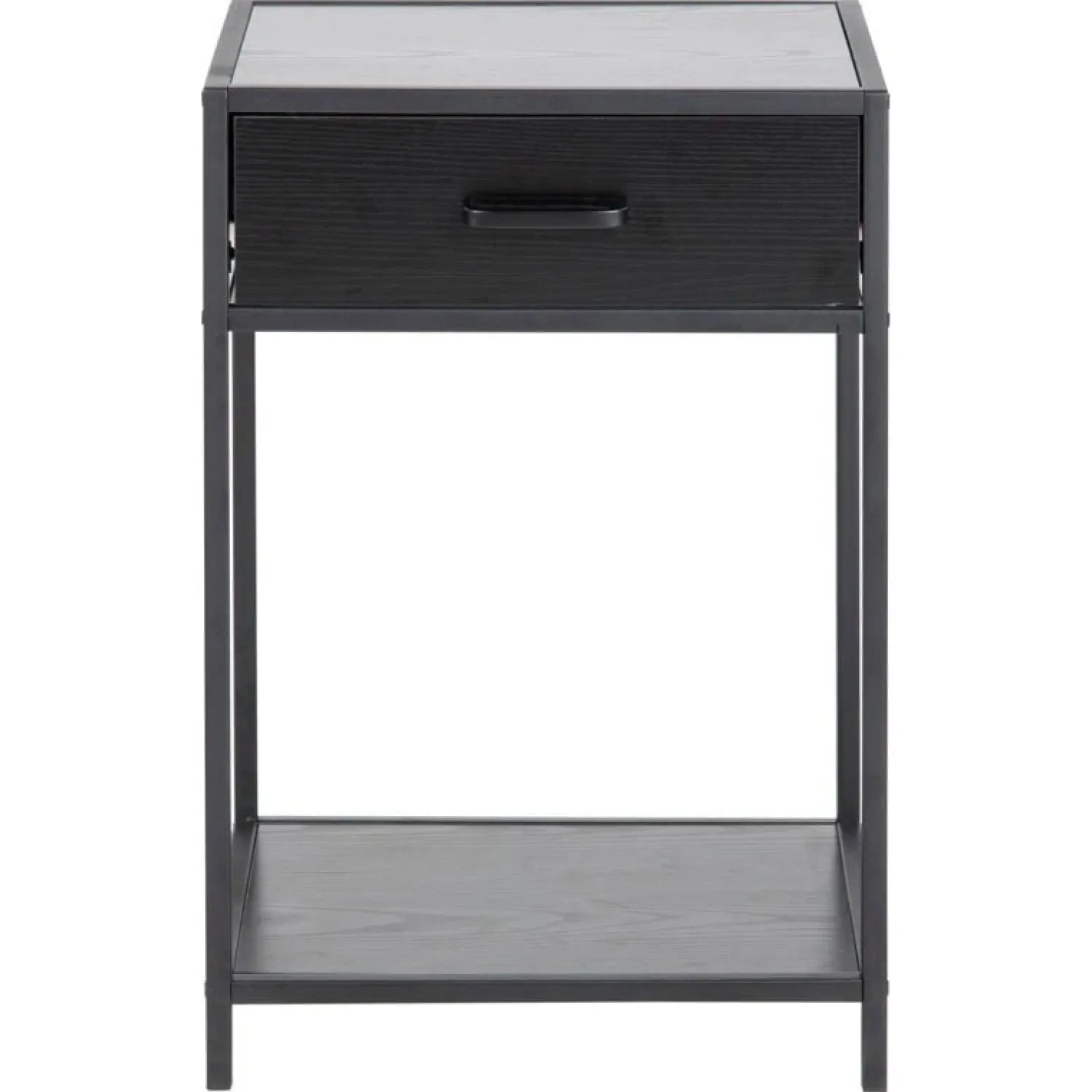 Nordhavn Nachtkastjes|Industriele Kasten|Hektor Nachtkastje Zwart 1 lade 42cm