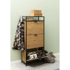 Nordhavn Schoenenkasten|Schoenenkasten|Hektor Schoenenkast 3 lade Naturel 56cm