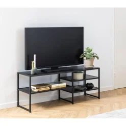 Nordhavn Industriele Kasten|Tv Meubels|Hektor Tv meubel Open Zwart 120cm